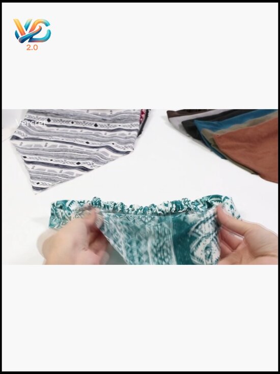 6 Pack Triangle Hair Scarf Headband for Women Boho Elastic Bandana Non Slip